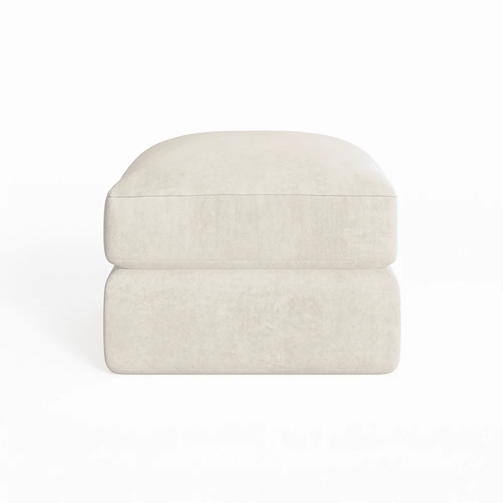 Tribeca Cream Velvet Large U Shape Footstool - Image 2