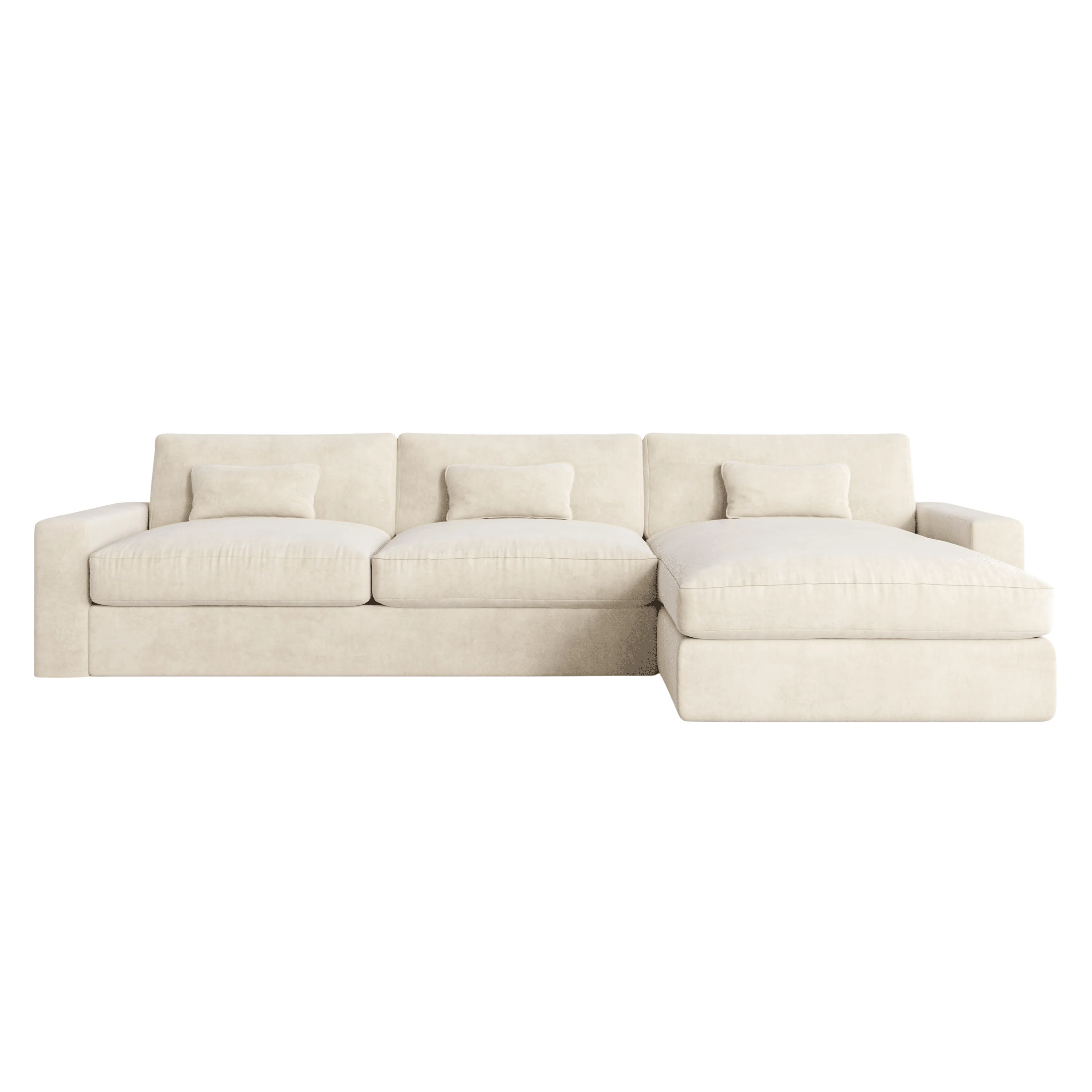 Tribeca Cream Velvet Medium Left Hand Facing Chaise End Sofa - Image 2