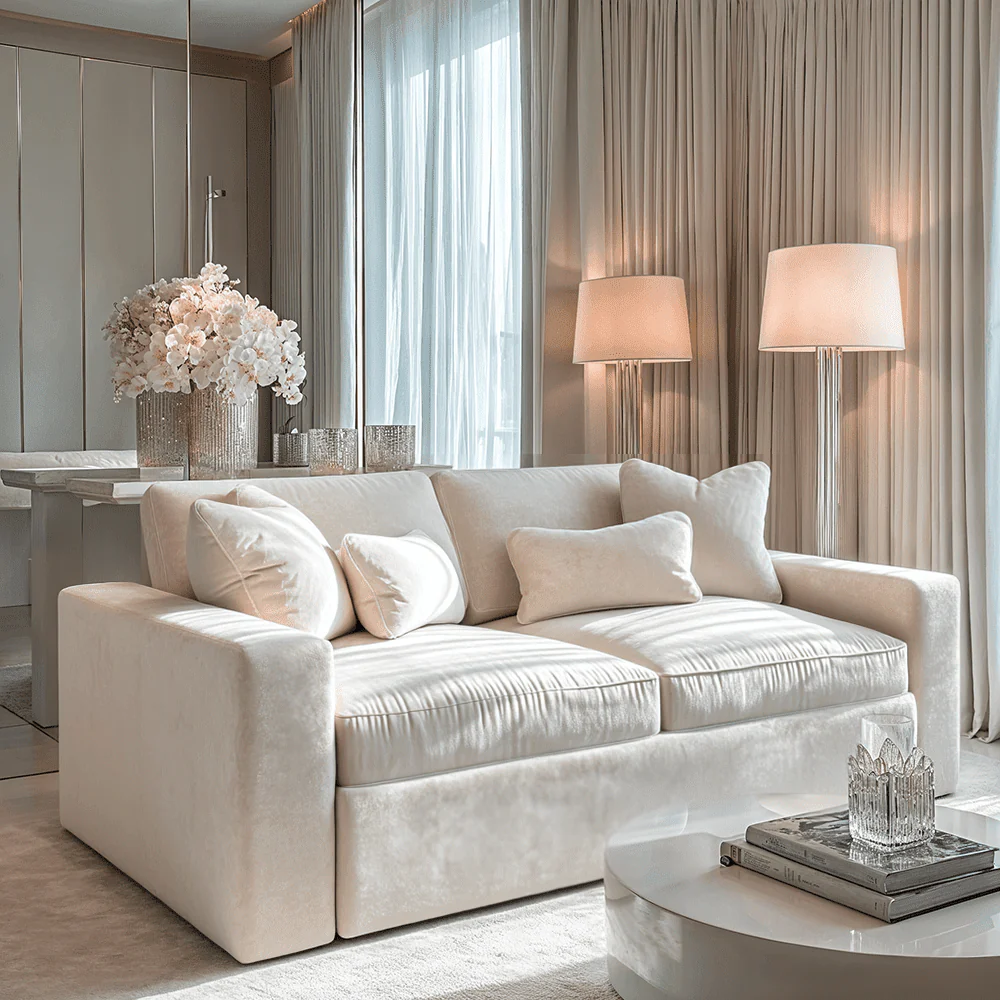 Tribeca Cream Velvet Sofa Range - Image 2