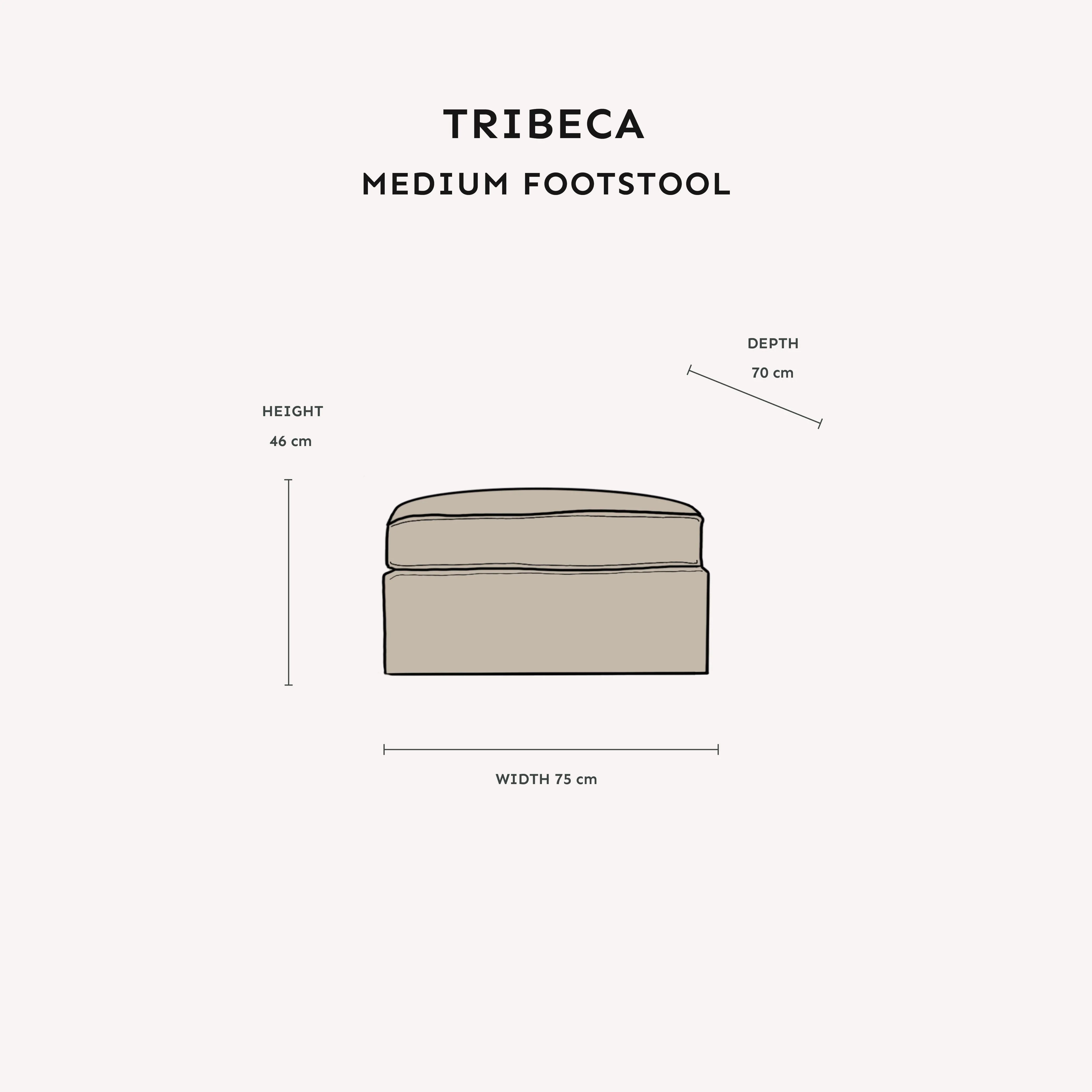 Tribeca Warm Grey Medium Footstool - Image 2