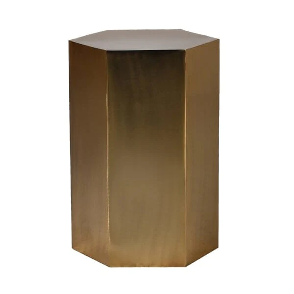 Trillionaire Large Hexagonal Gold Side Table - Image 4