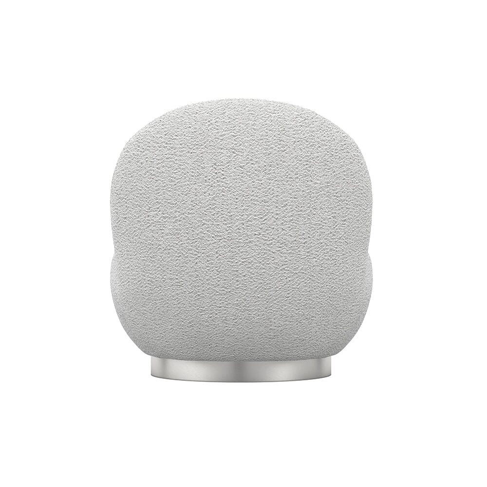 Tula Grey Upholstered Boucle Accent Chair with Silver Base - Image 5