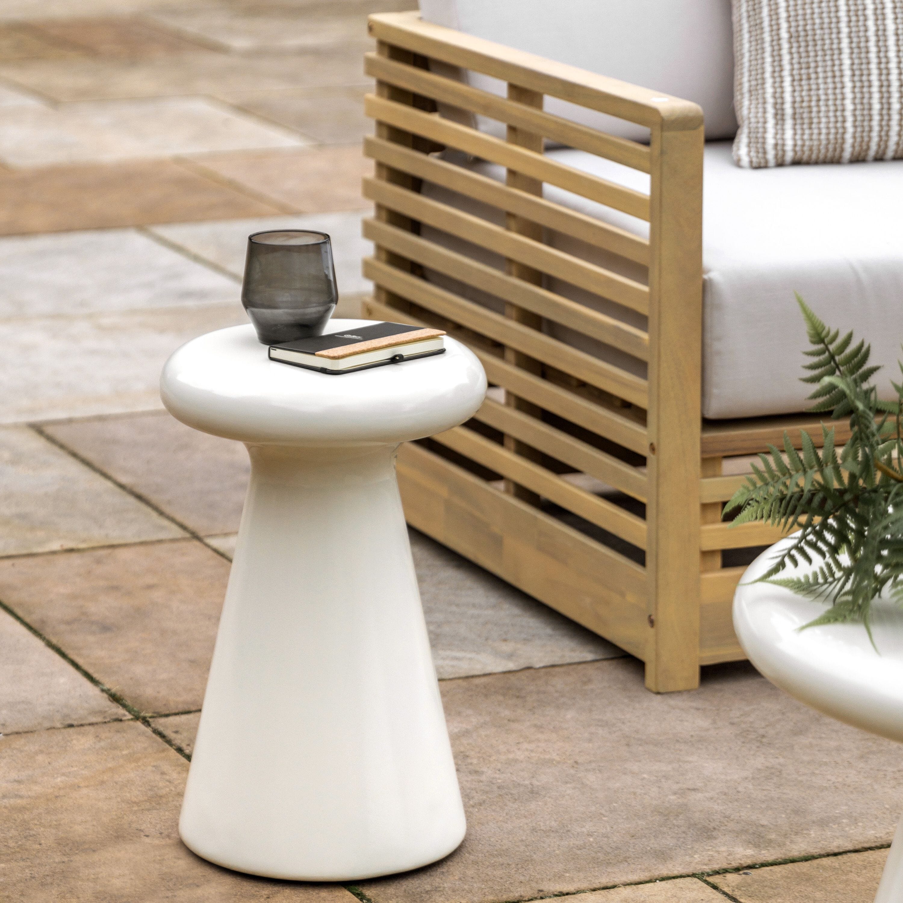 Tuscany Cream Indoor/Outdoor Round Side Table - Image 6