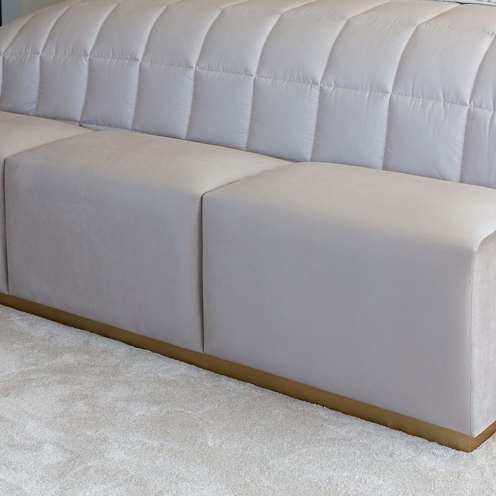 Valentina Praline & Gold Premium Upholstered Bench - Image 3