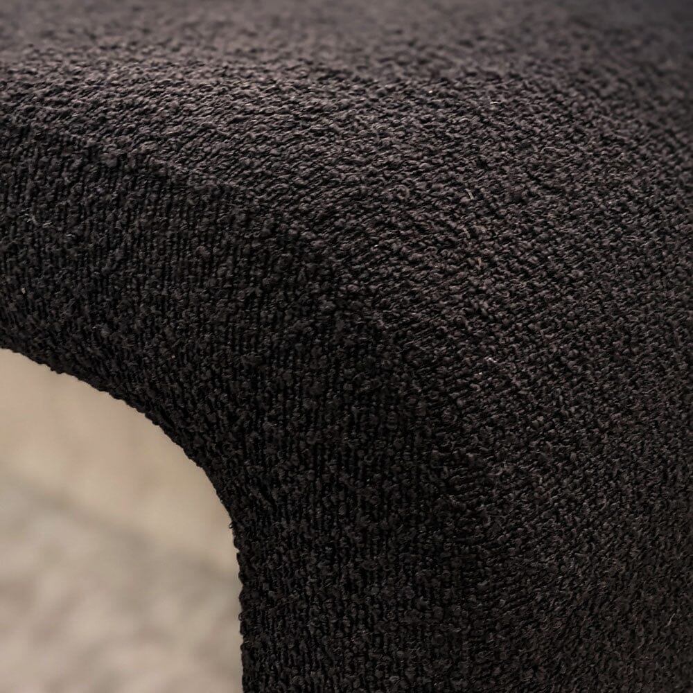 Valiona Black Boucle Curved Bench - Image 3