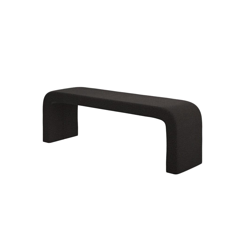 Valiona Black Boucle Curved Bench - Image 4