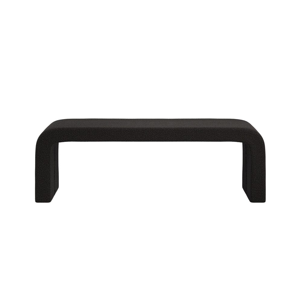 Valiona Black Boucle Curved Bench - Image 5