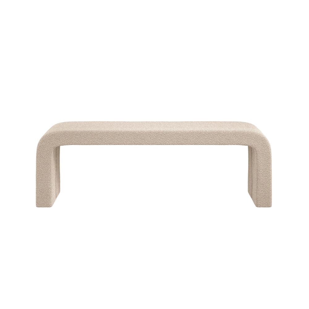 Valiona Cream Boucle Curved Bench - Image 2