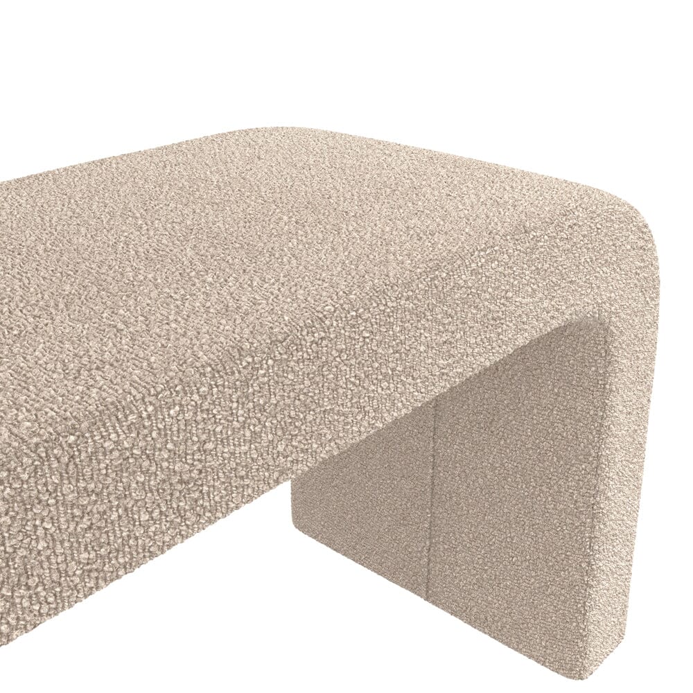 Valiona Cream Boucle Curved Bench - Image 3