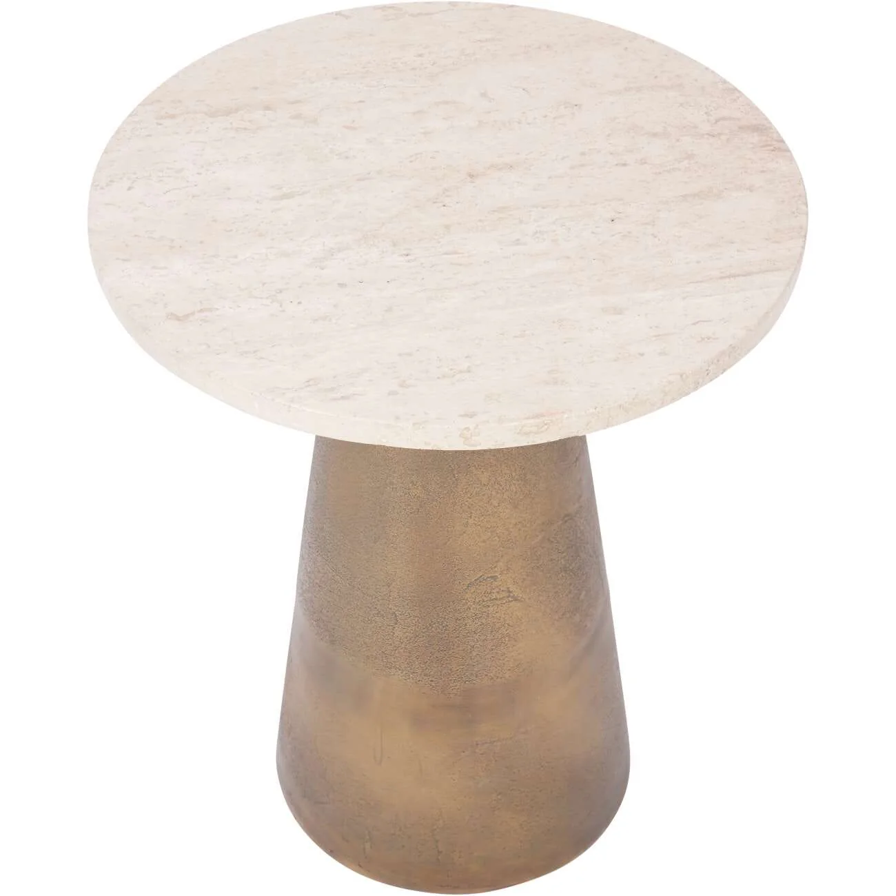 Valiona Gold & Marble Side Table - Image 4