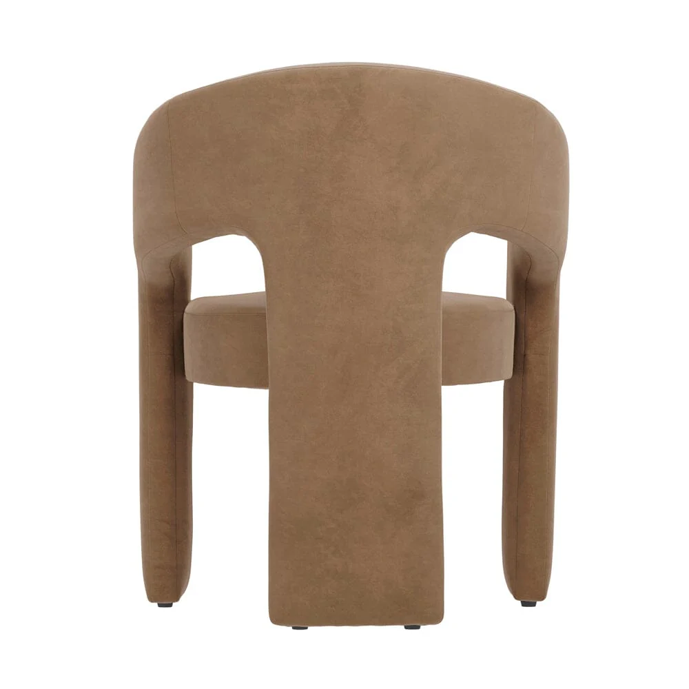 Valross Curved Back Taupe Velvet Accent Chair - Image 5