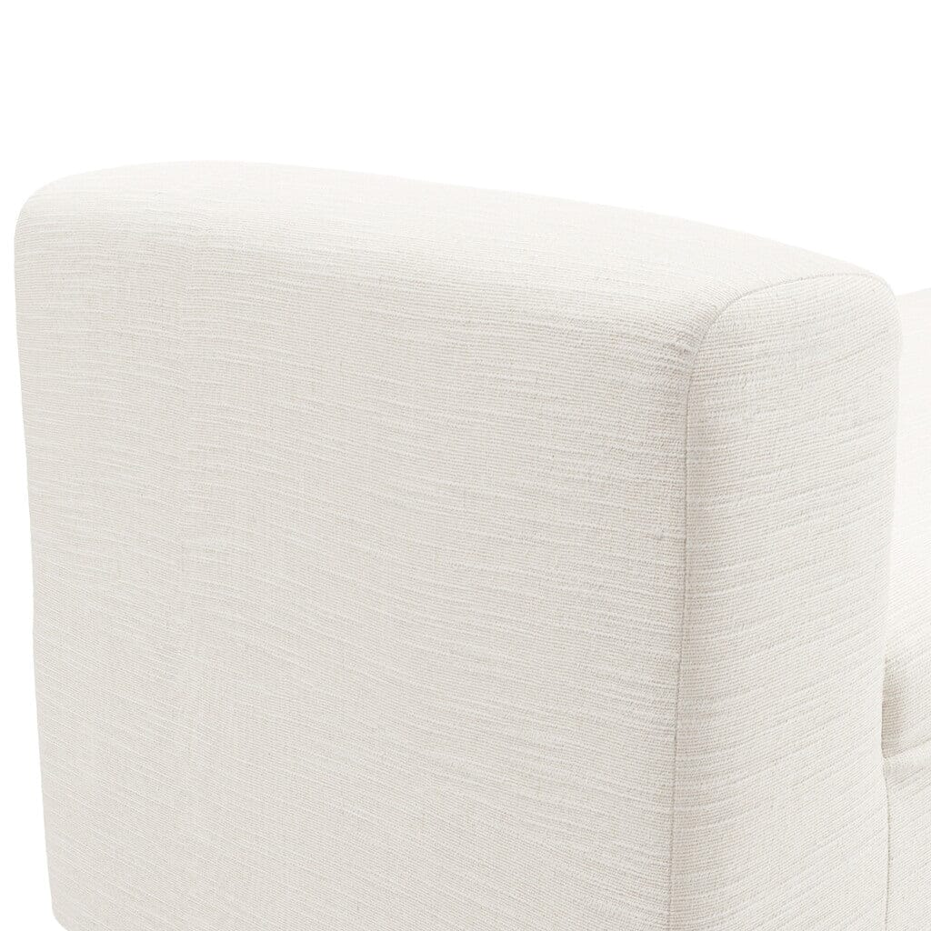 Vanessa Ivory Linen Blend Bench with Black Legs - Image 4