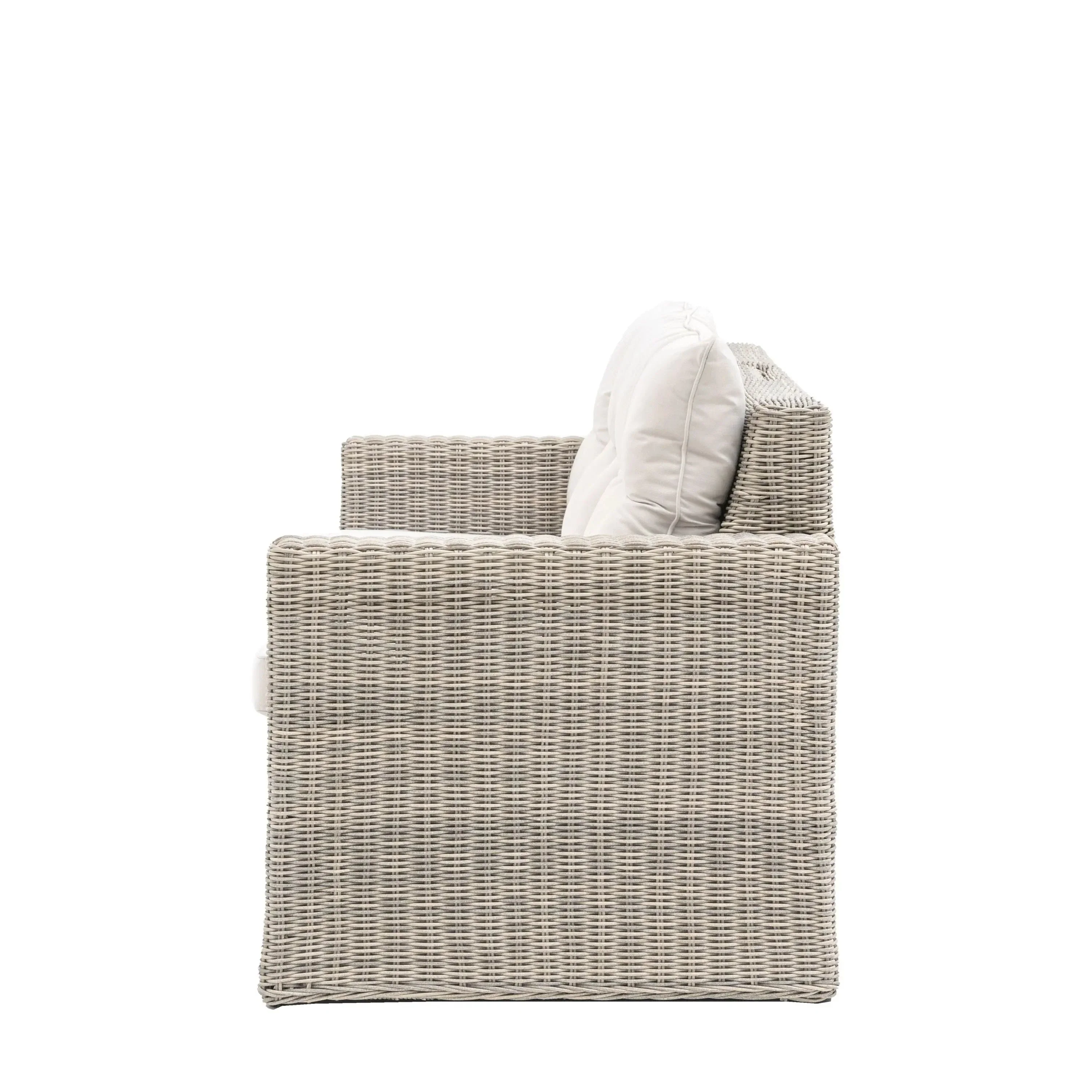 Vazzano Cream & Rattan 2 Seater Outdoor Storage Sofa - Image 6