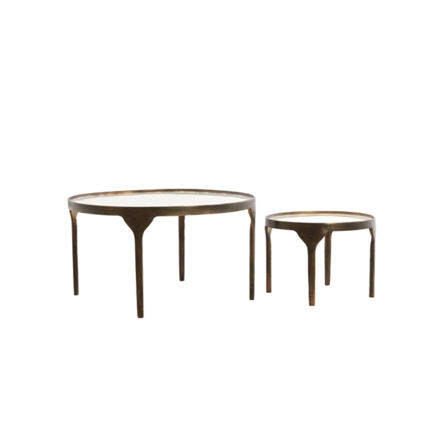 Venice Bronze Coffee Tables with Glass Top- Set of 2 - Image 2