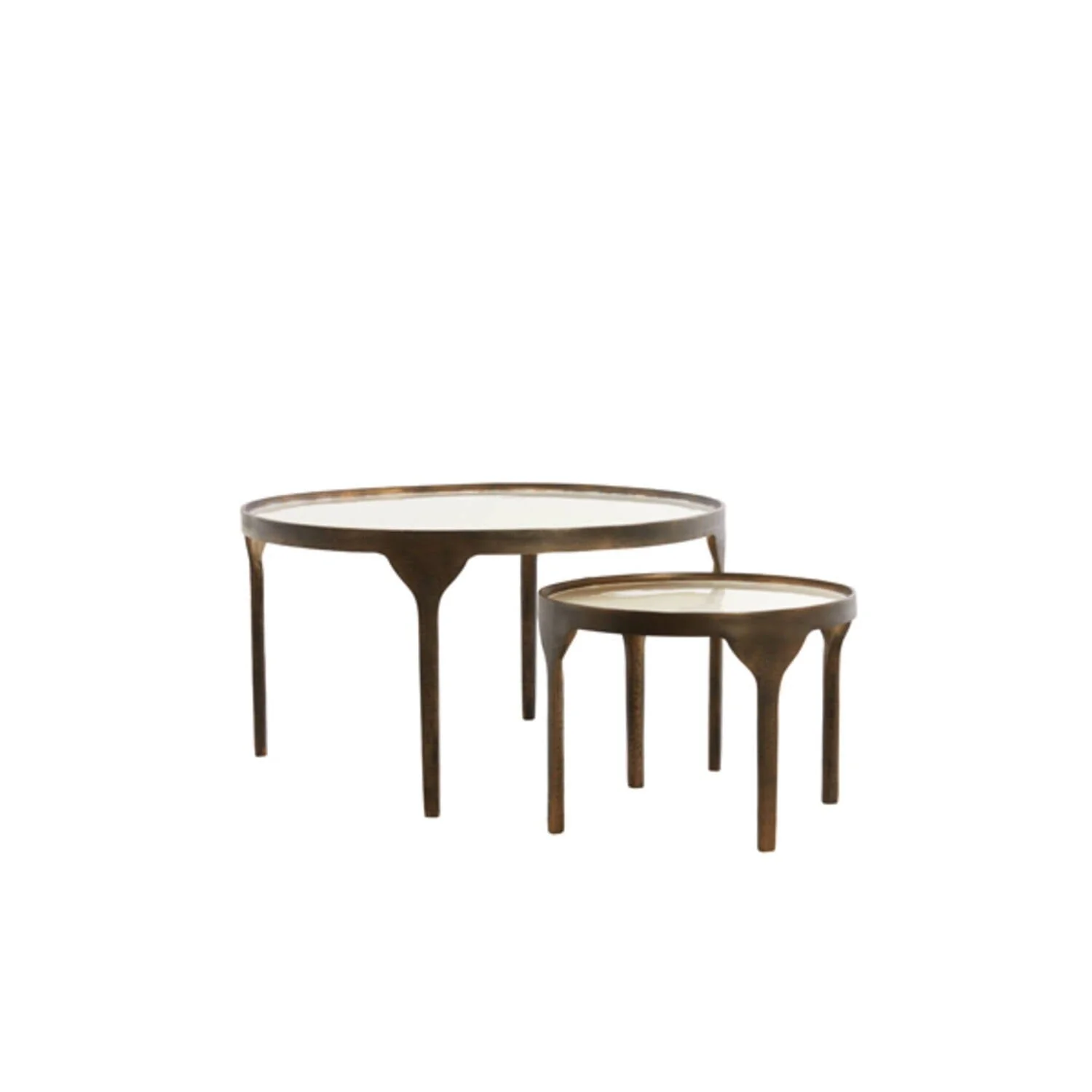 Venice Bronze Coffee Tables with Glass Top- Set of 2 - Image 3