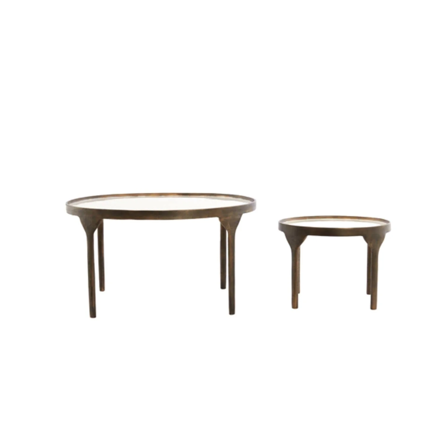 Venice Bronze Coffee Tables with Glass Top- Set of 2 - Image 4