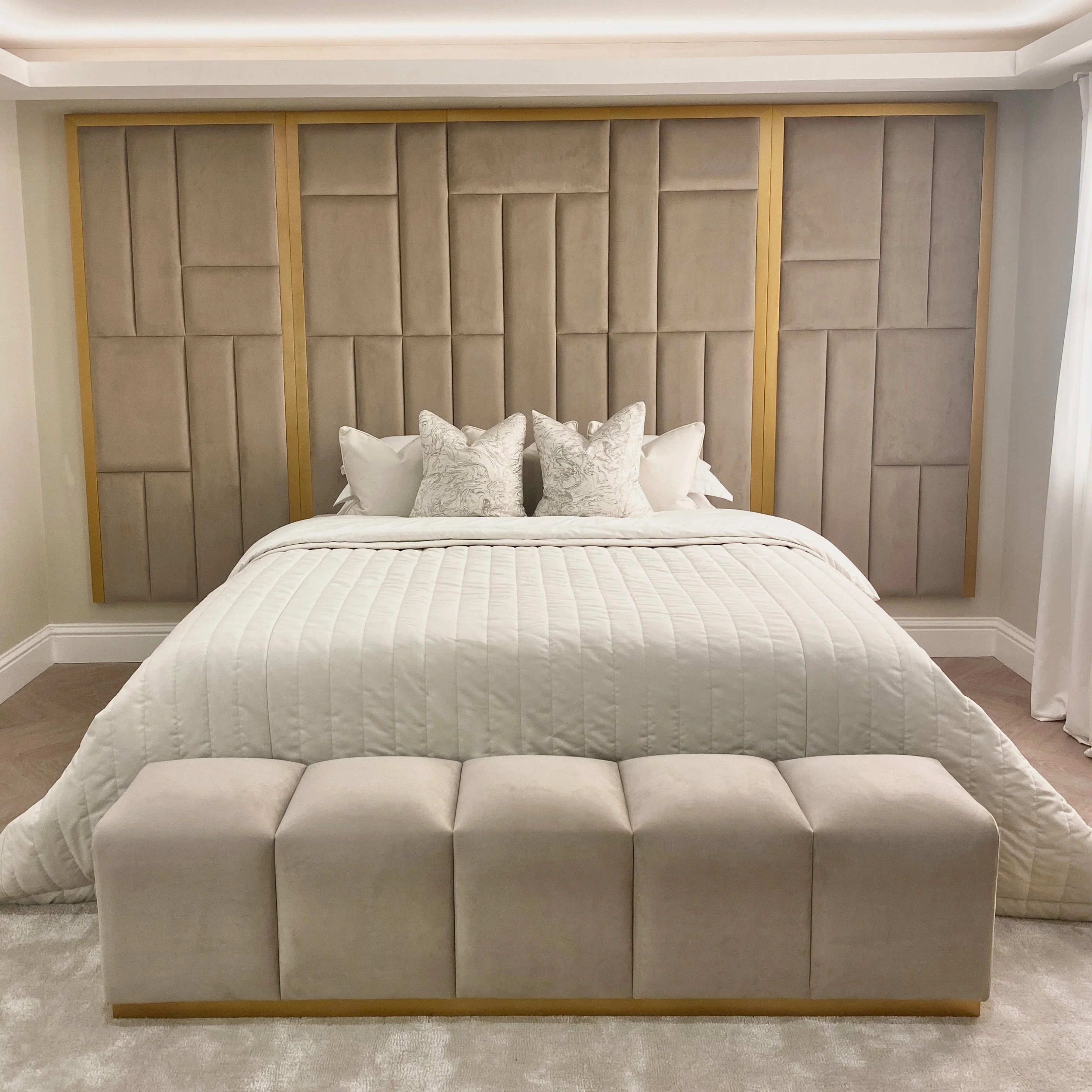 Venus Mink & Gold Premium Upholstered Bench - Image 5