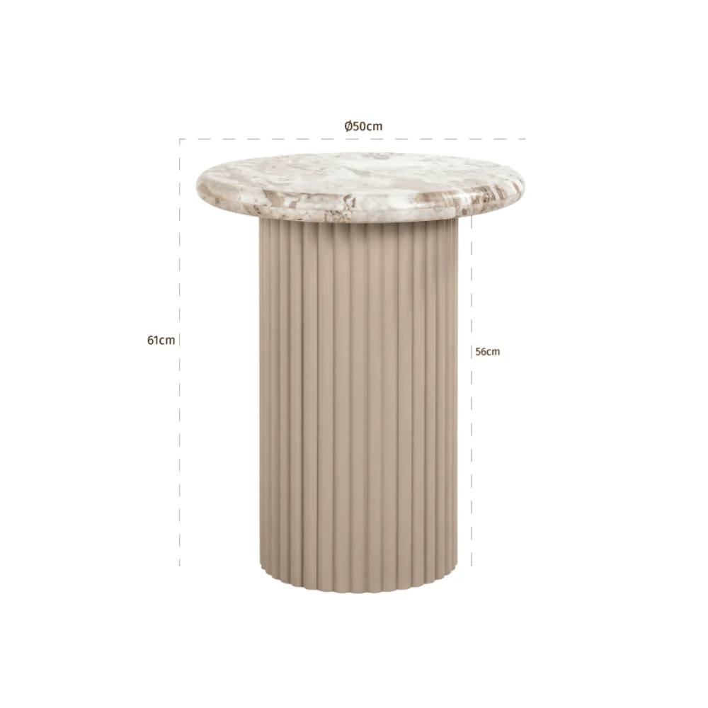 Verinne Marble Top Side Table - Image 4