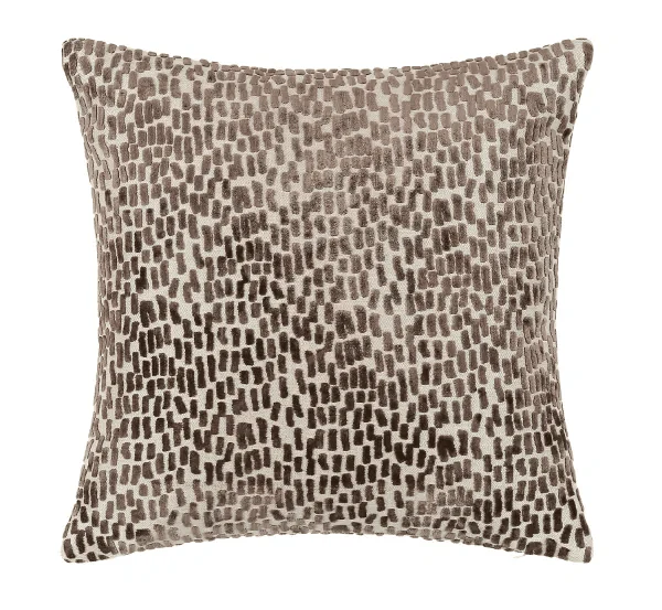 Verona Brown & Cream Metallic Textured Cushion - 43x43cm - Image 3