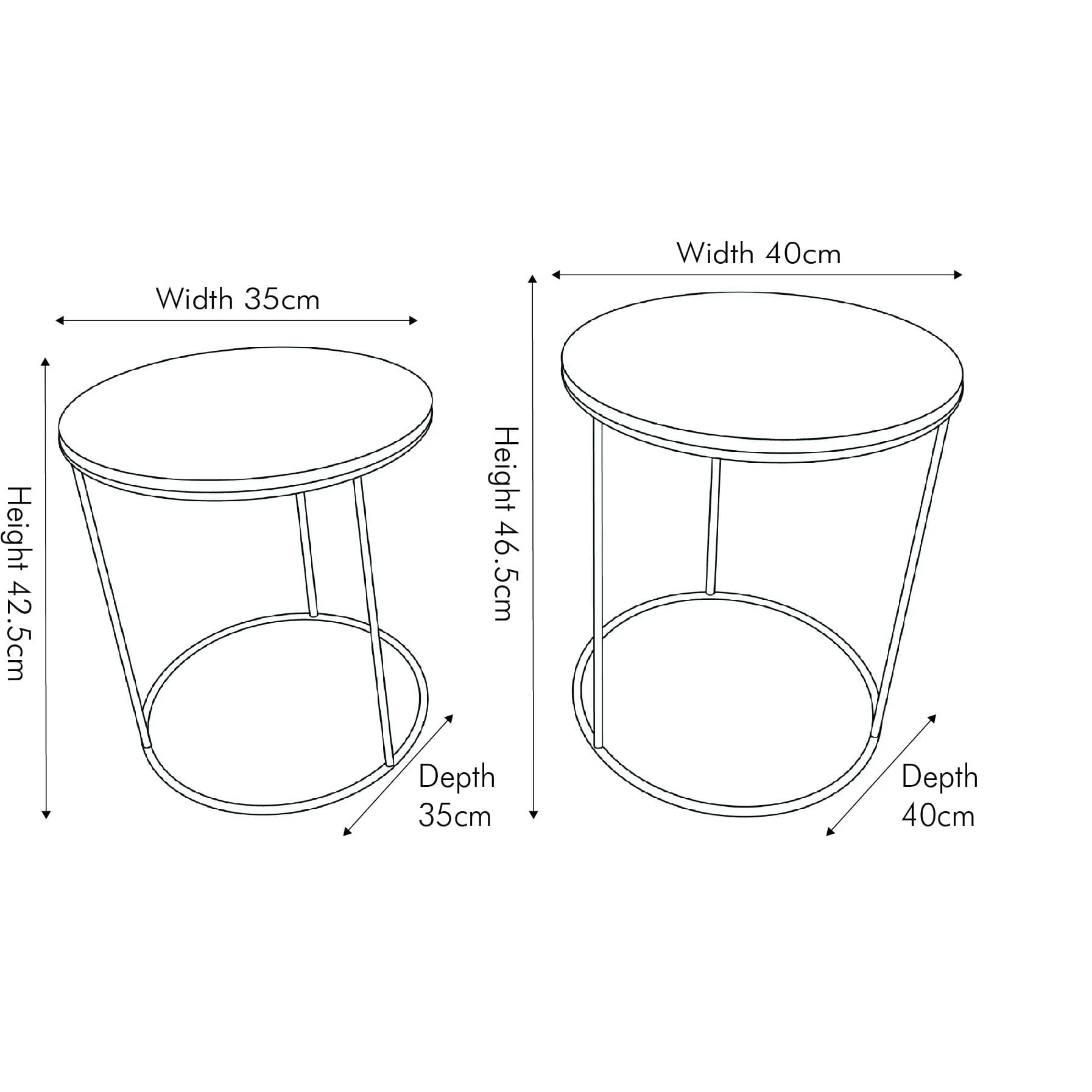 Verona White & Gold Round Set of 2 Side Tables - Image 5
