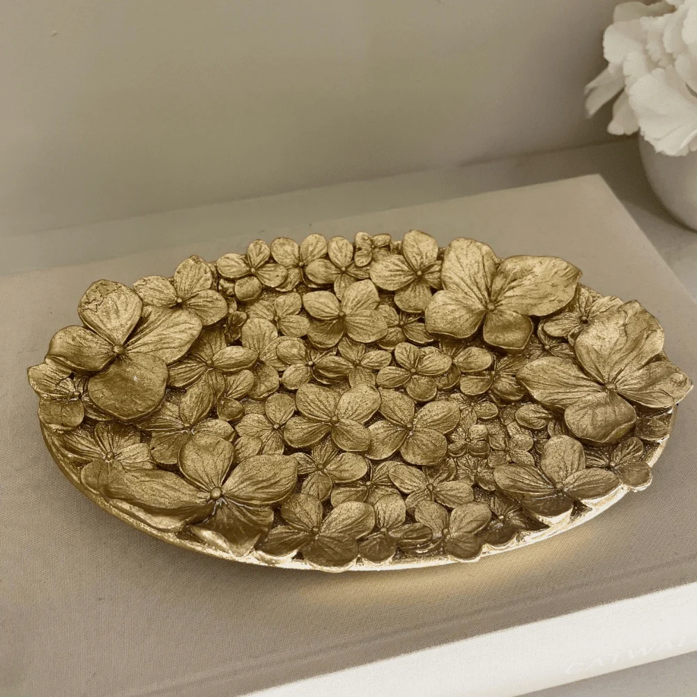 Vespera Gold 3D Flower Statement Trinket Dish