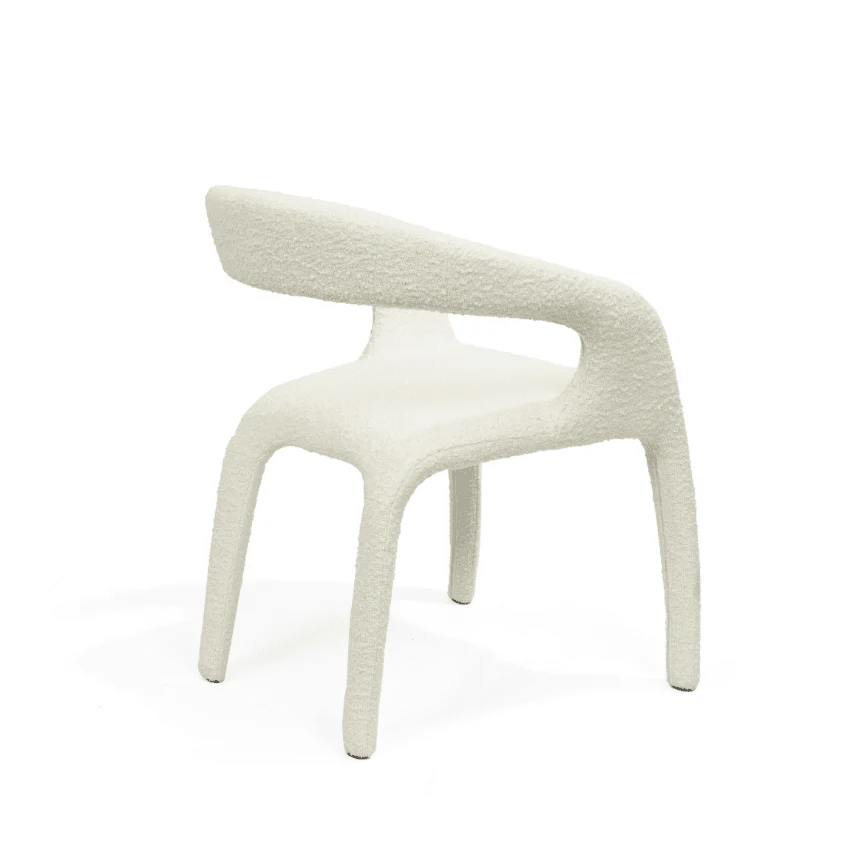 Vianne Ivory Boucle Upholstered Dining Chair - Image 3