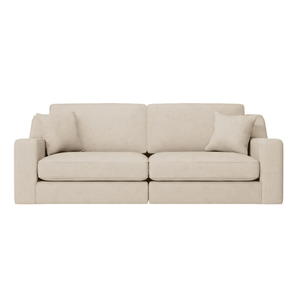 Victoria Beige Textured 4 Seater Sofa - Image 2