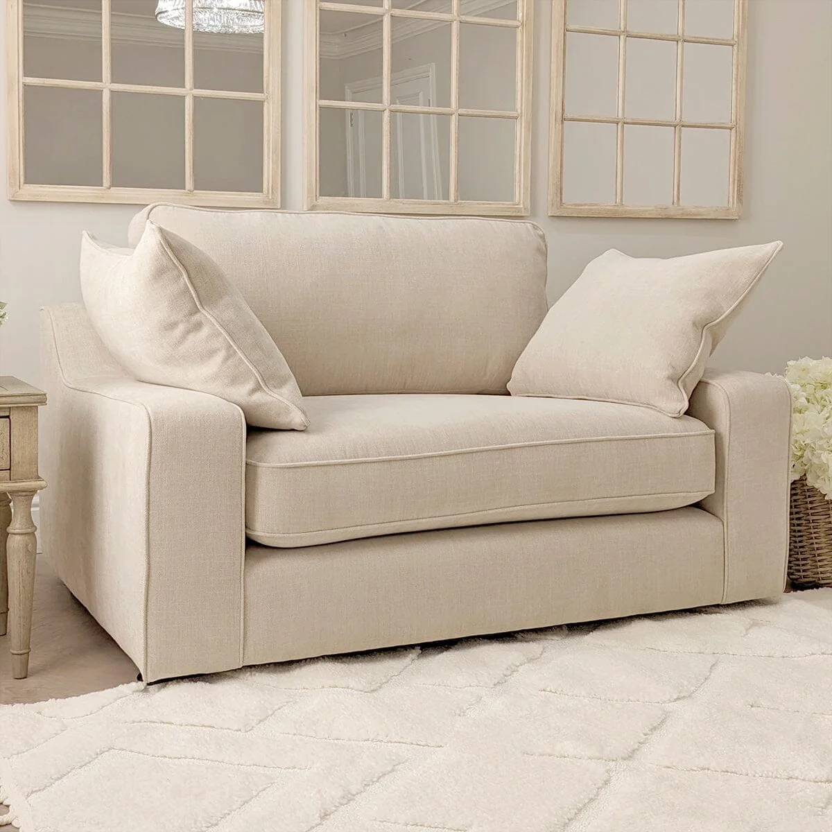 Victoria Beige Textured Love Seat