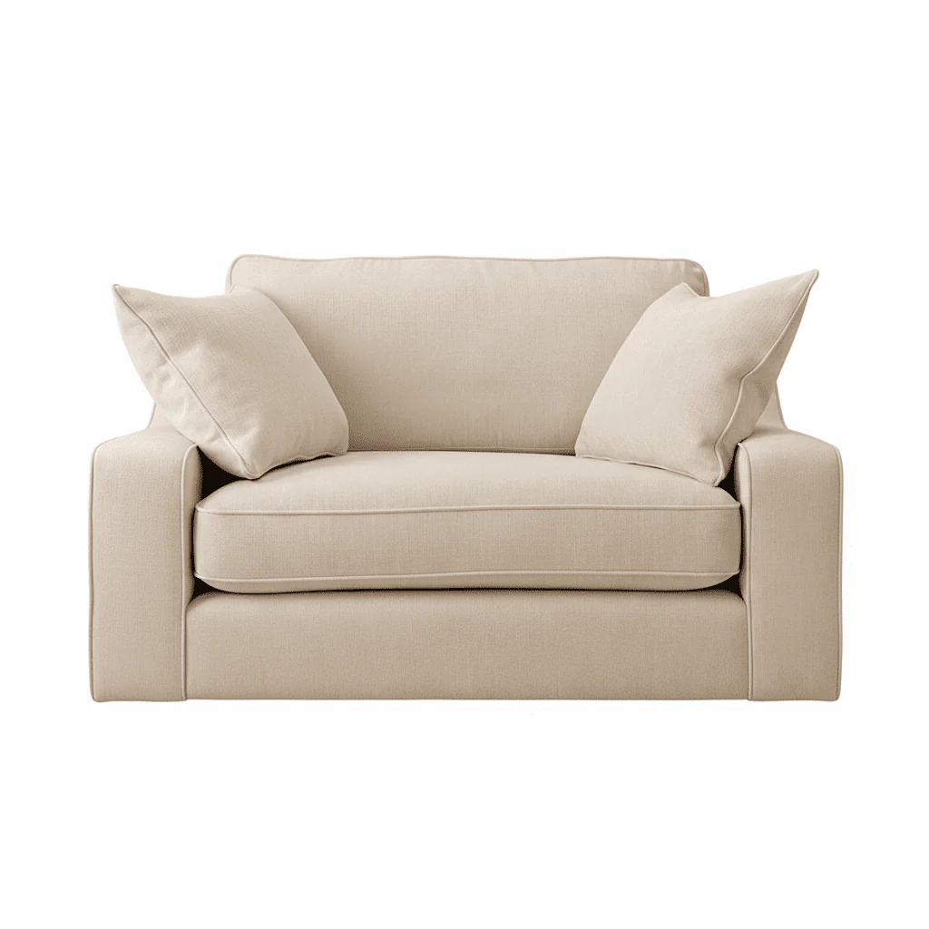 Victoria Beige Textured Love Seat - Image 2