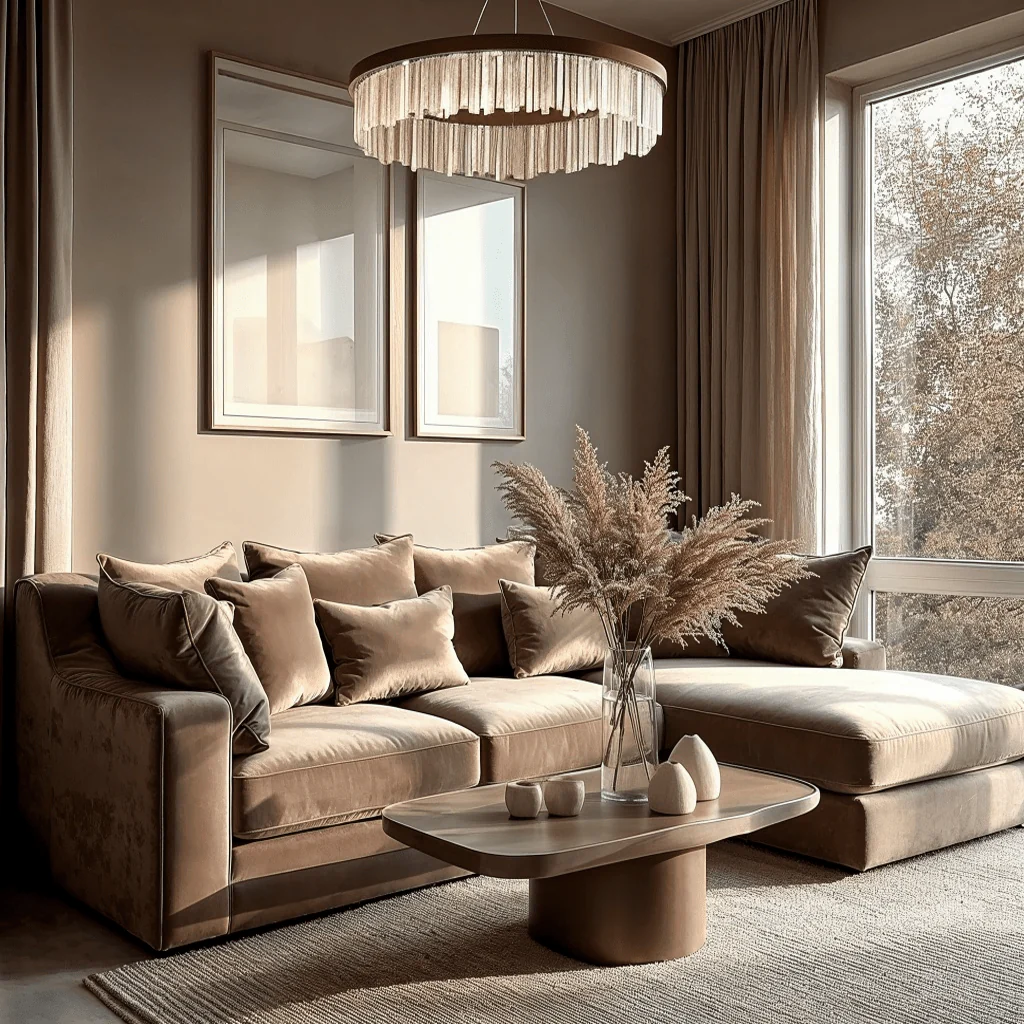 Victoria Caramel Velvet Large Right Hand Facing Pillow Back Sofa