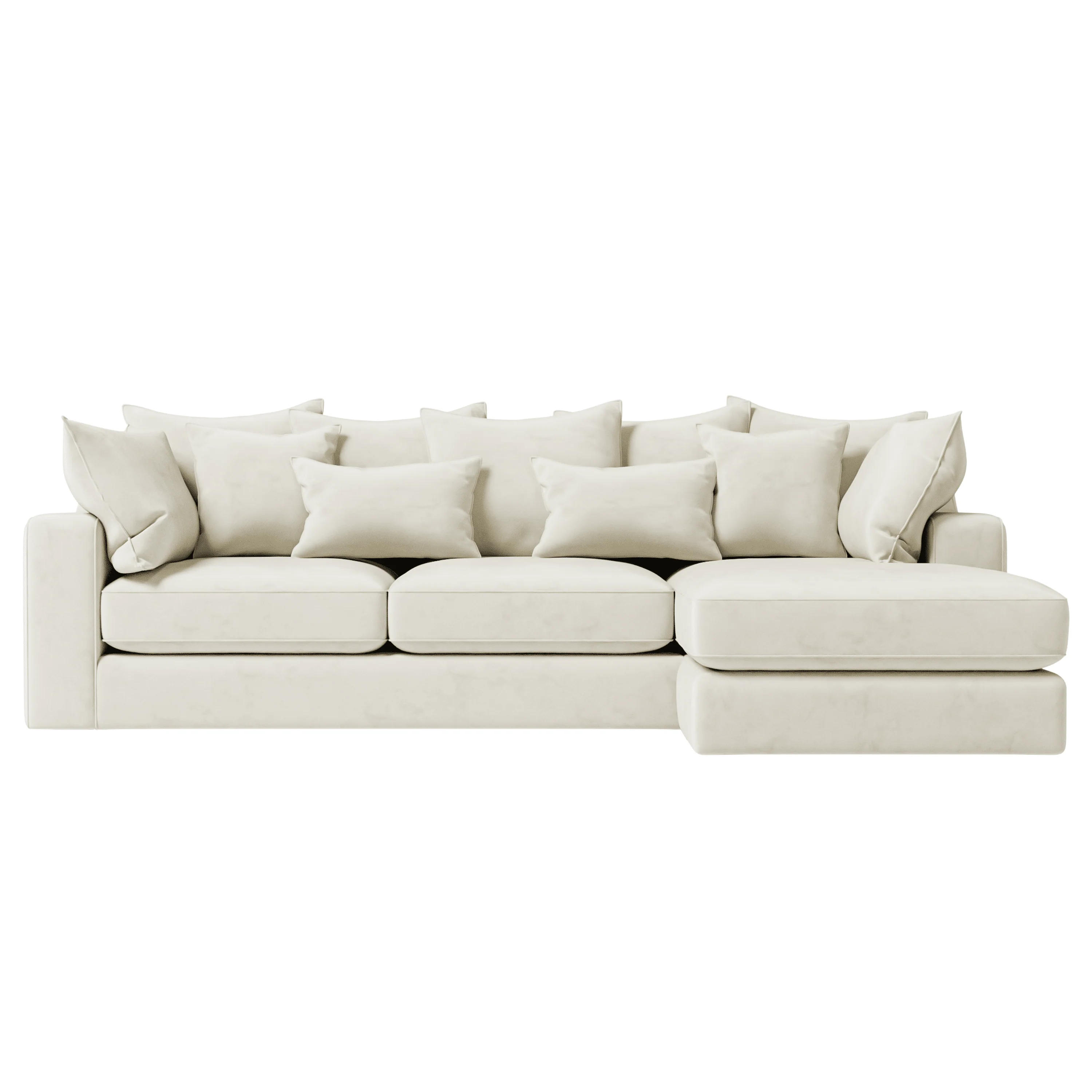 Victoria Cream Velvet Pillow Back Sofa Range - Image 12