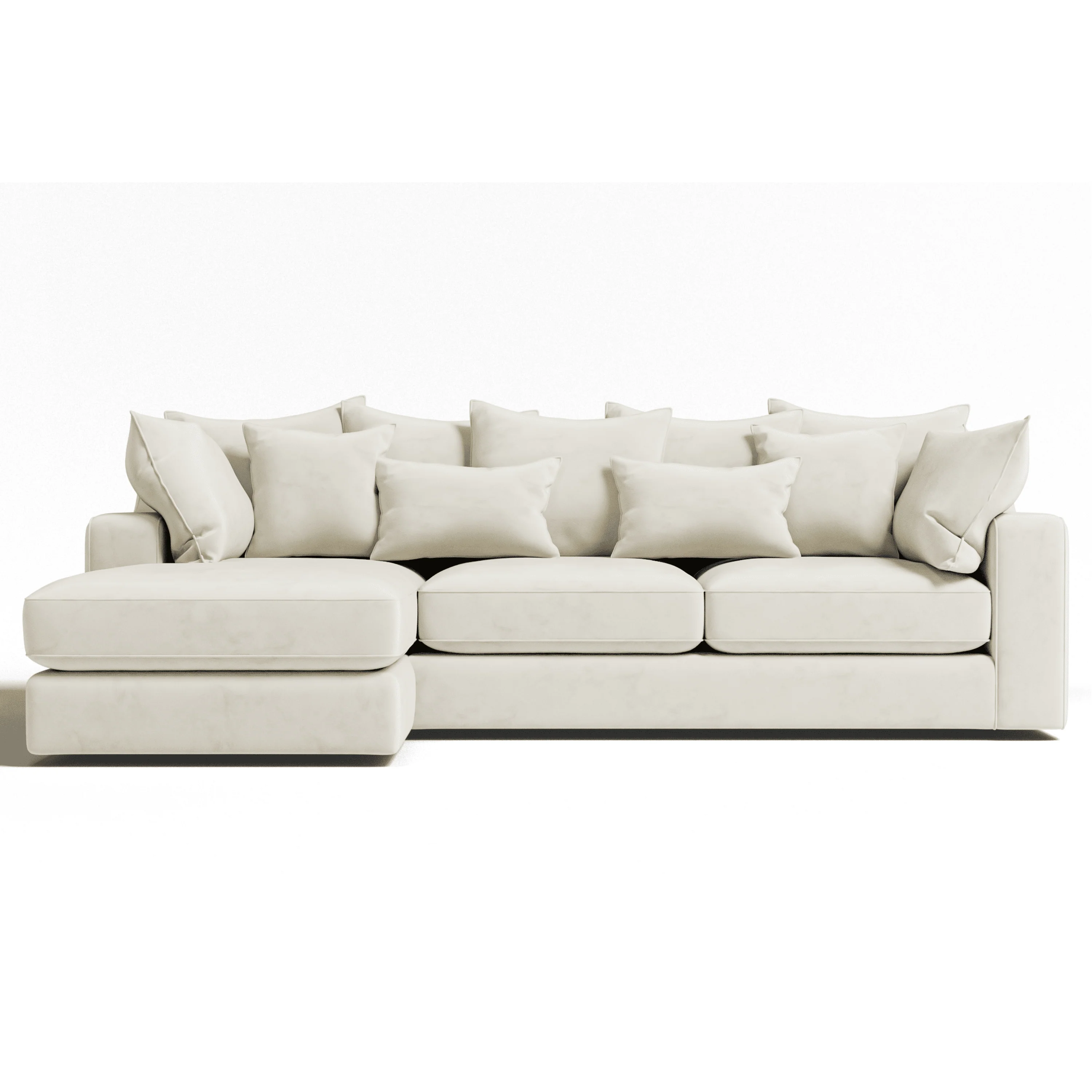 Victoria Cream Velvet Pillow Back Sofa Range - Image 13