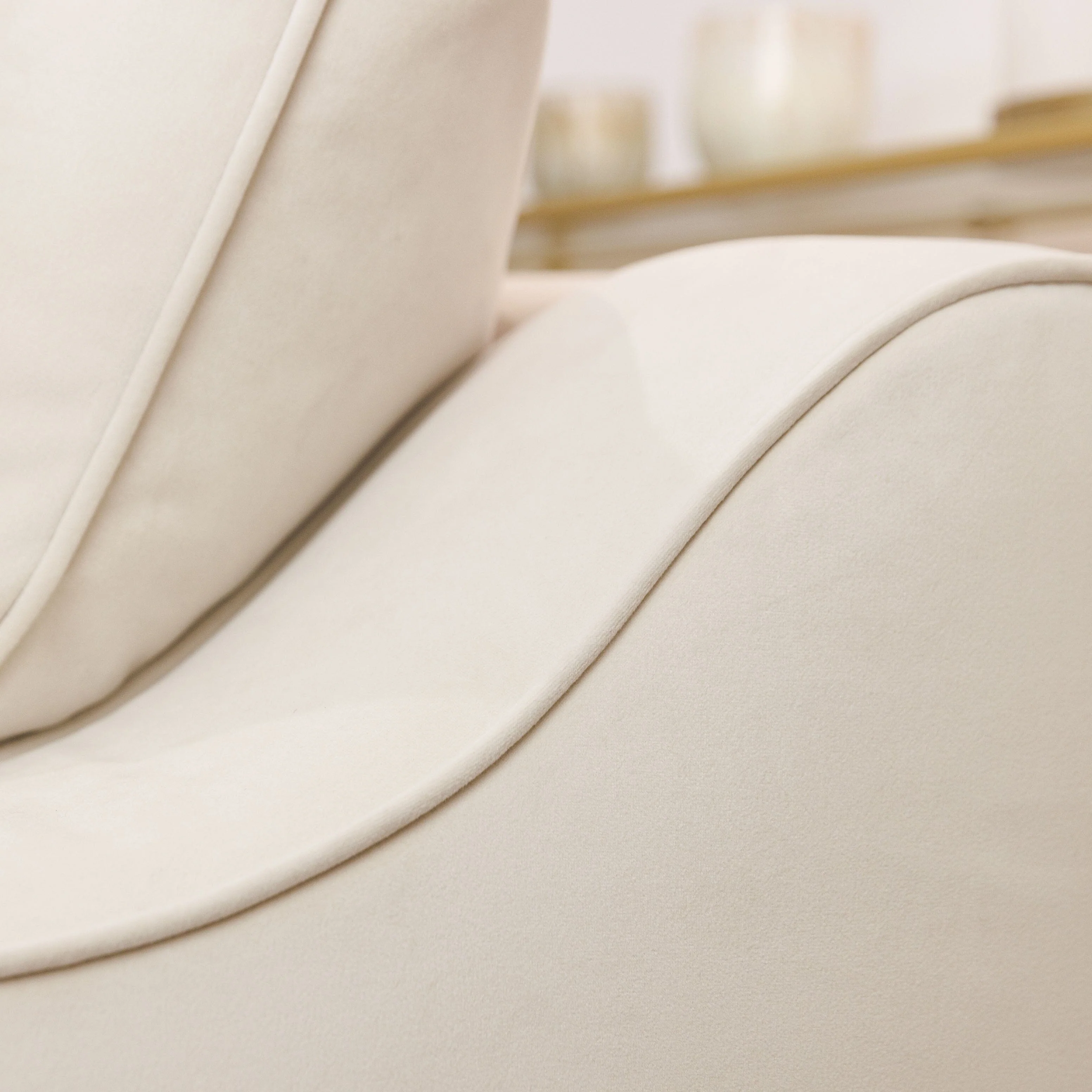 Victoria Cream Velvet Pillow Back Sofa Range - Image 5