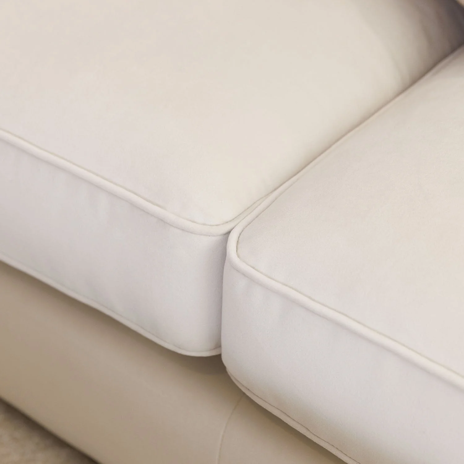 Victoria Cream Velvet Pillow Back Sofa Range - Image 6