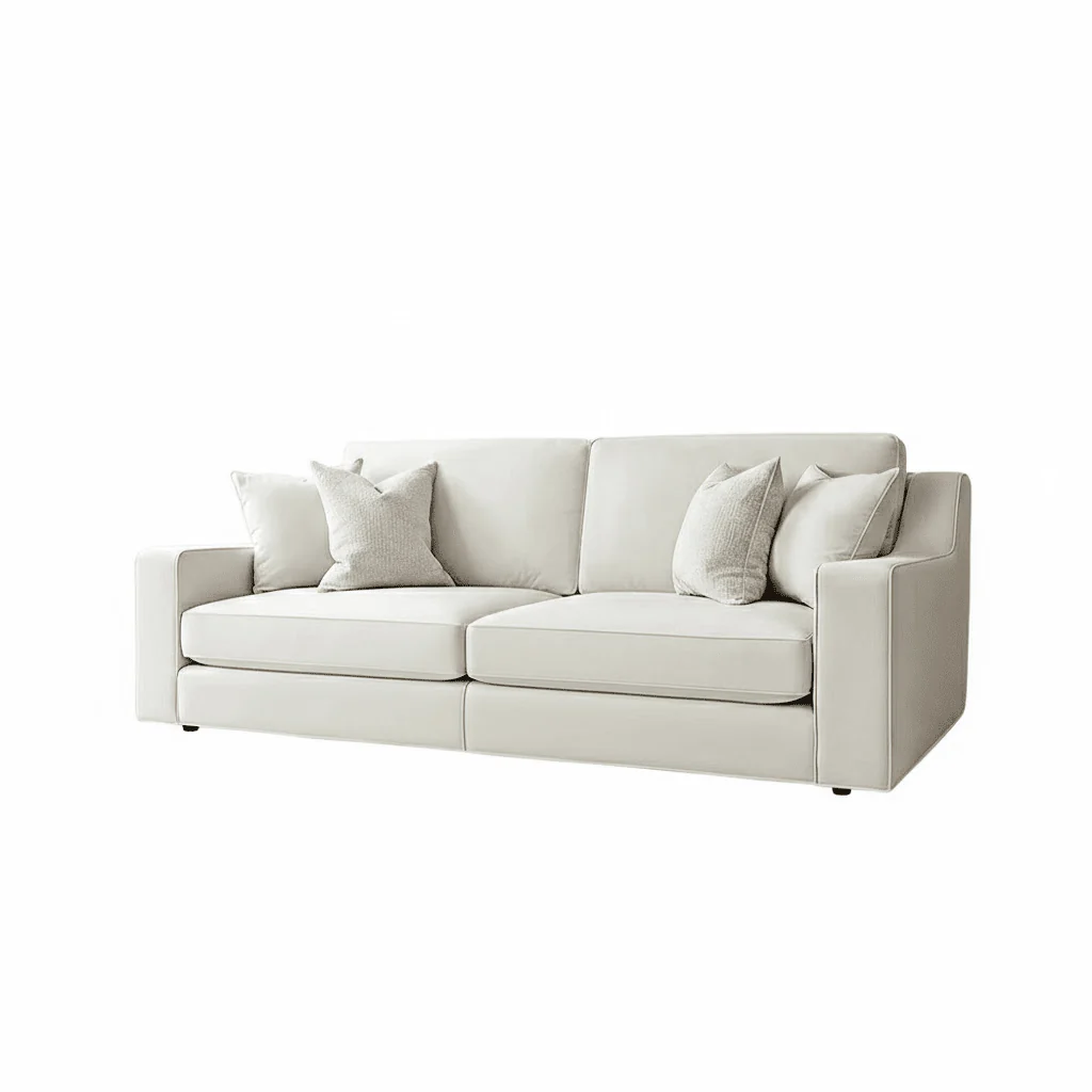 Victoria Cream Velvet 4 Seater Sofa - Image 2