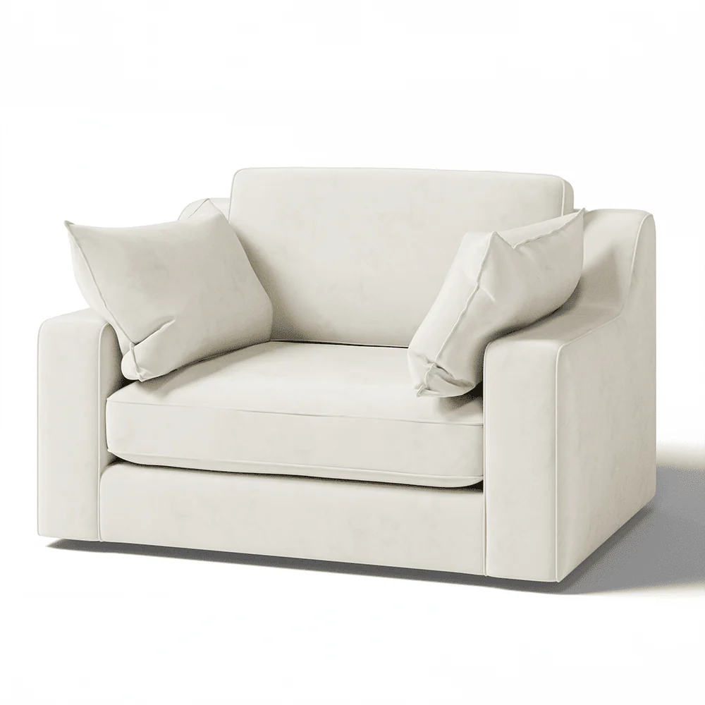 Victoria Cream Velvet Love Seat - Image 3