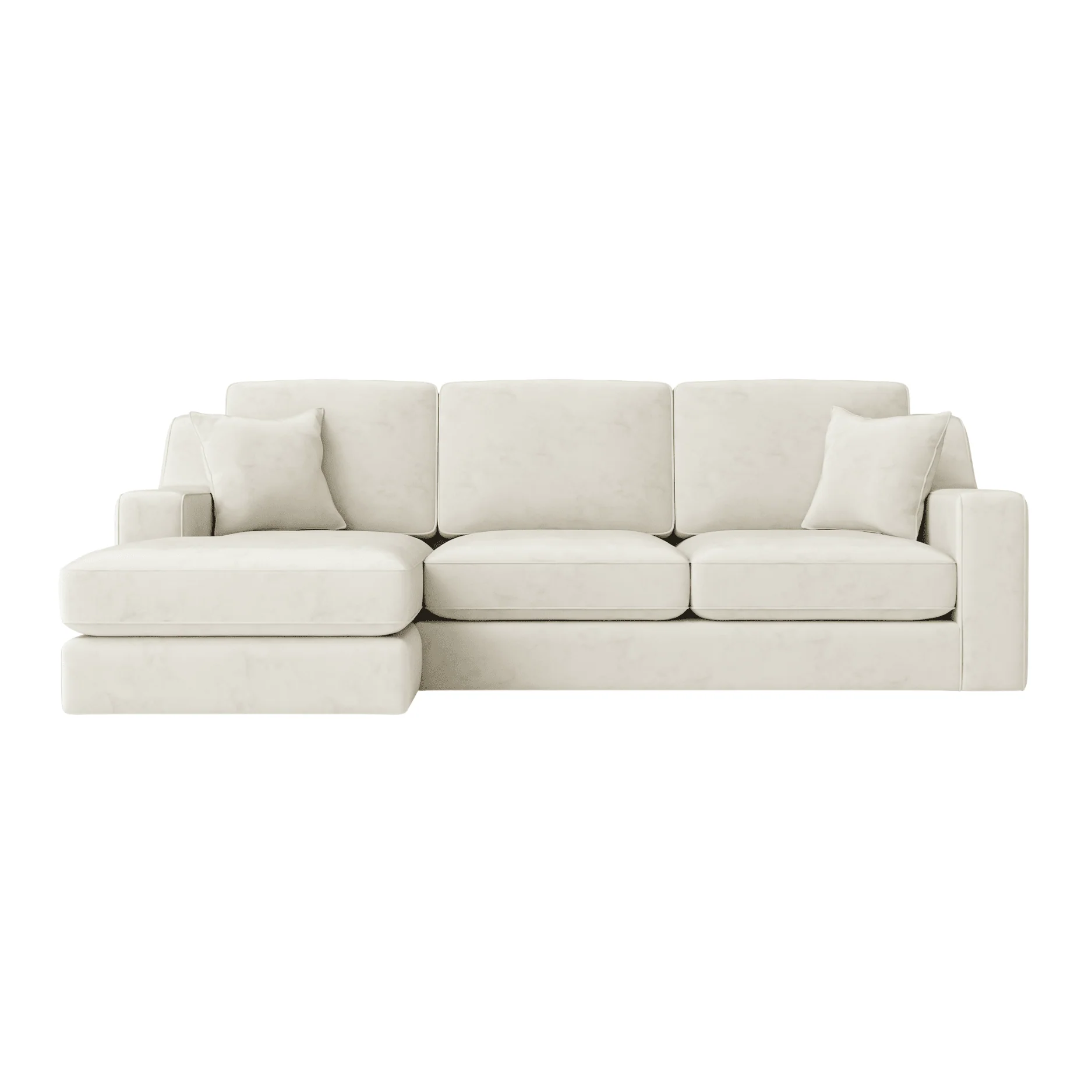 Victoria Cream Velvet Medium Left Hand Facing Chaise End Sofa - Image 2