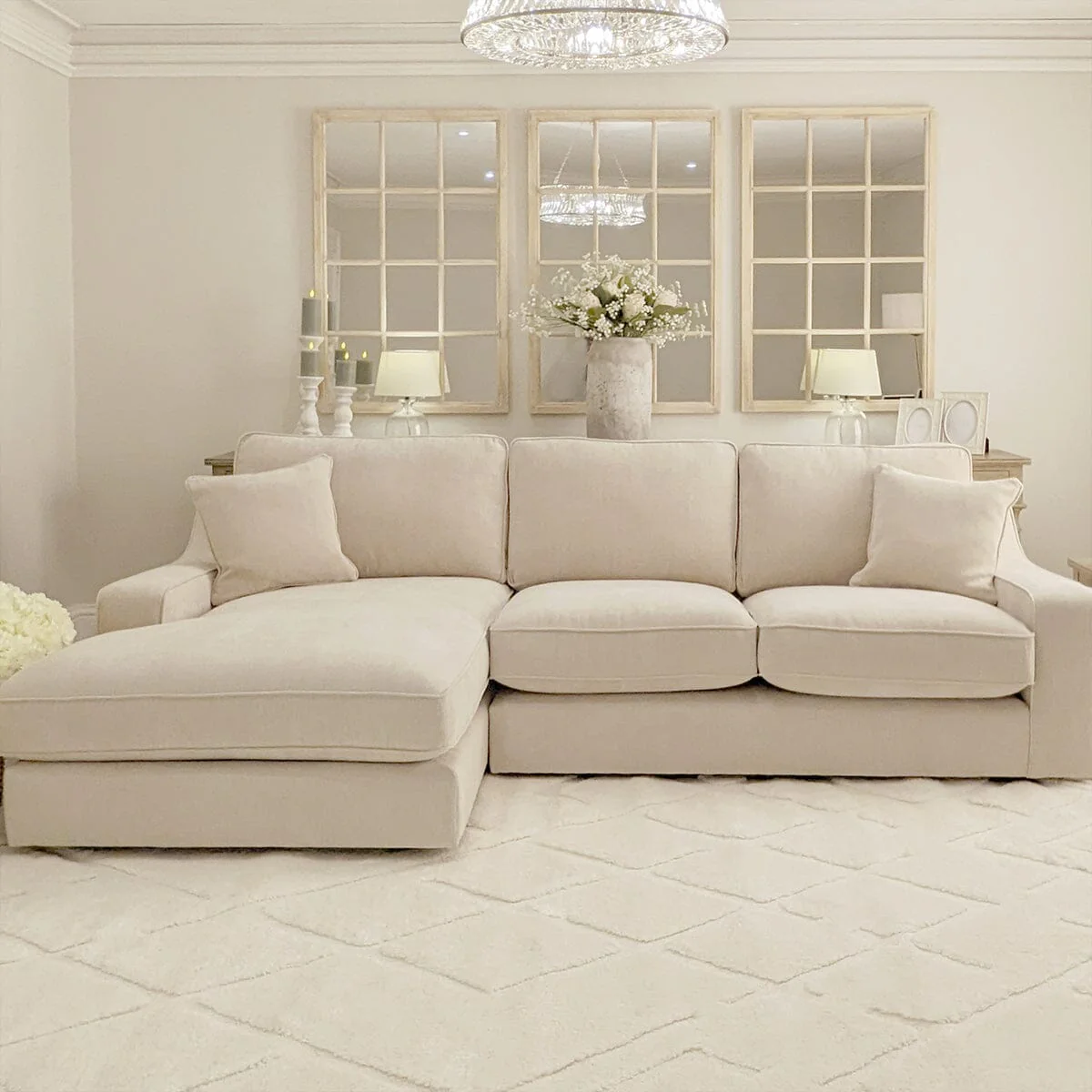 Victoria Luxury Beige Textured Sofa Range - Image 5