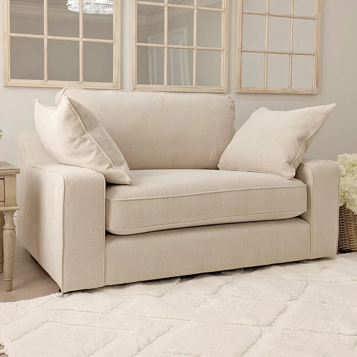 Victoria Luxury Beige Textured Sofa Range - Image 7