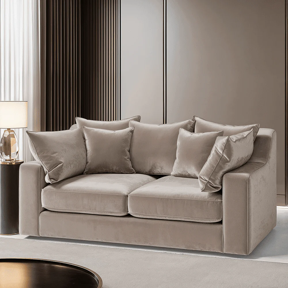Victoria Mink Velvet Pillow Back Sofa Range - Image 4