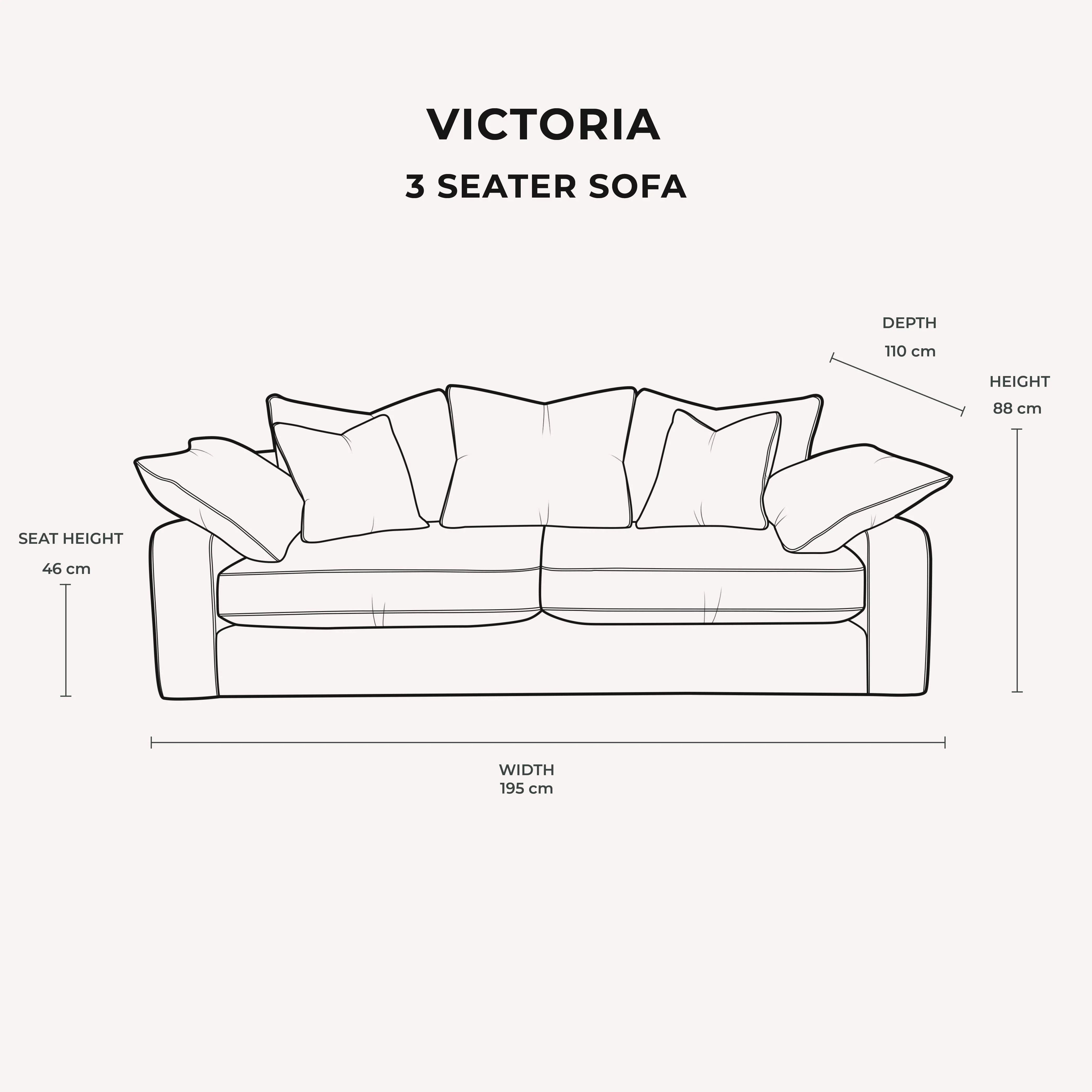 Victoria Mink Velvet Pillow Back Sofa Range - Image 7