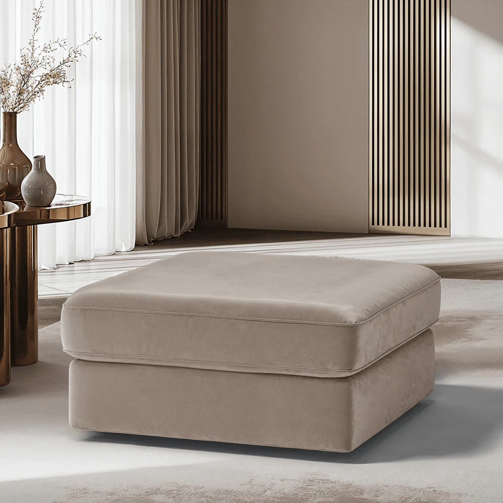 Victoria Mink Velvet Footstool
