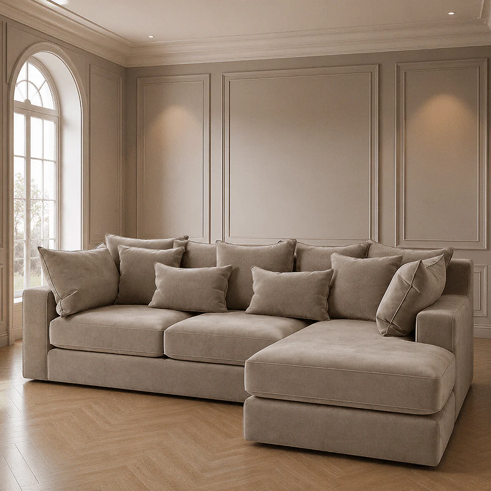 Victoria Mink Velvet Large Chaise End Sofa - Image 2