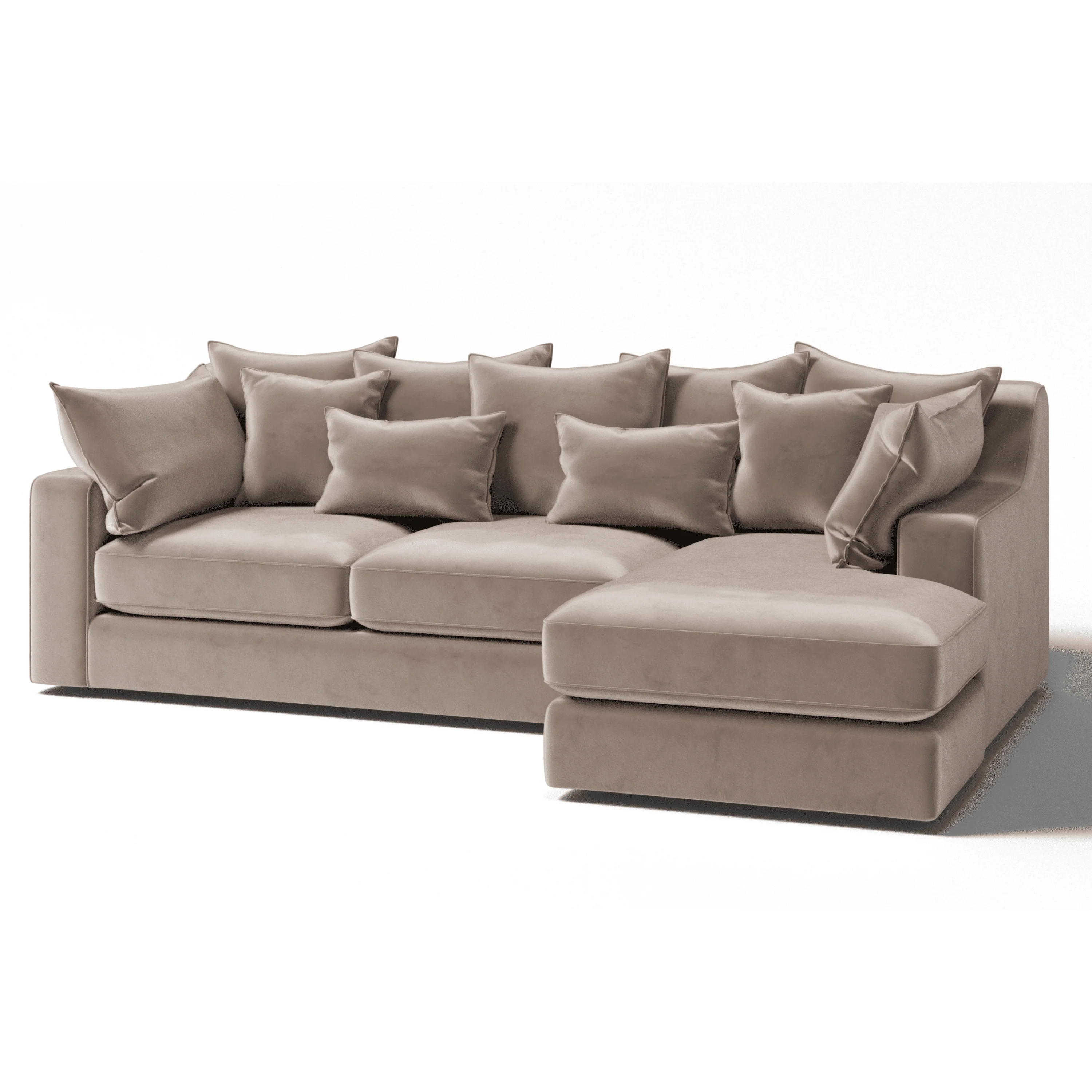 Victoria Mink Velvet Pillow Back Medium Right Hand Facing Corner Sofa - Image 2