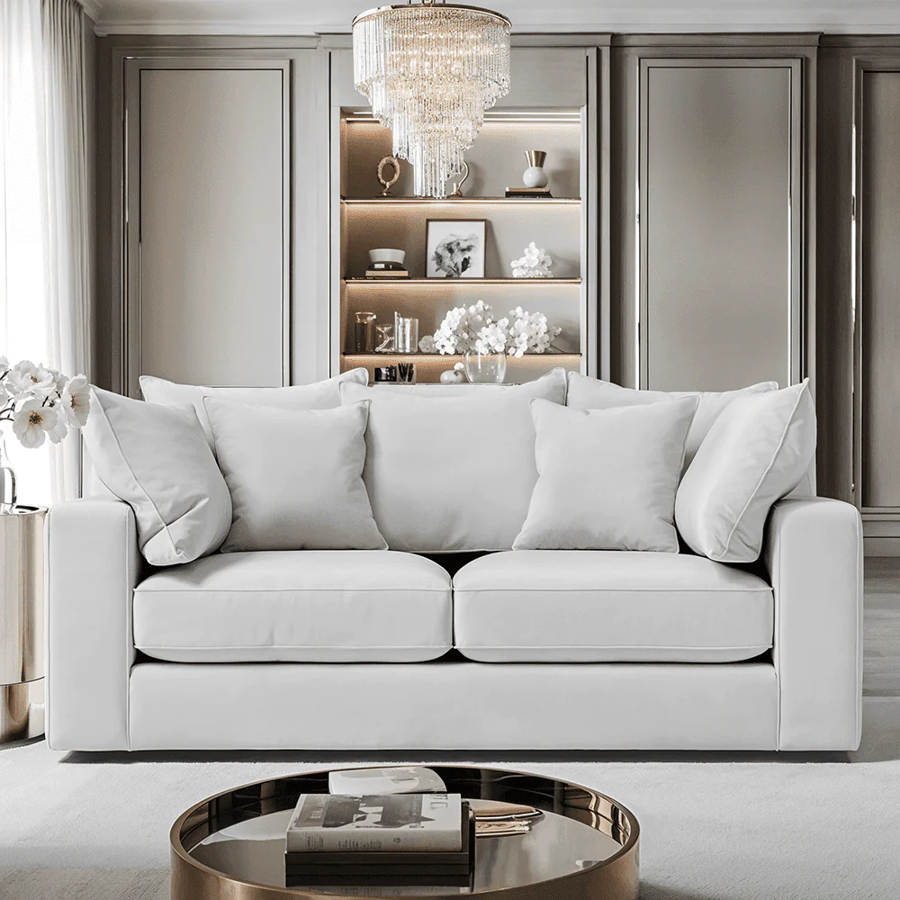 Victoria Silver Pillow Back Sofa Range - Image 6