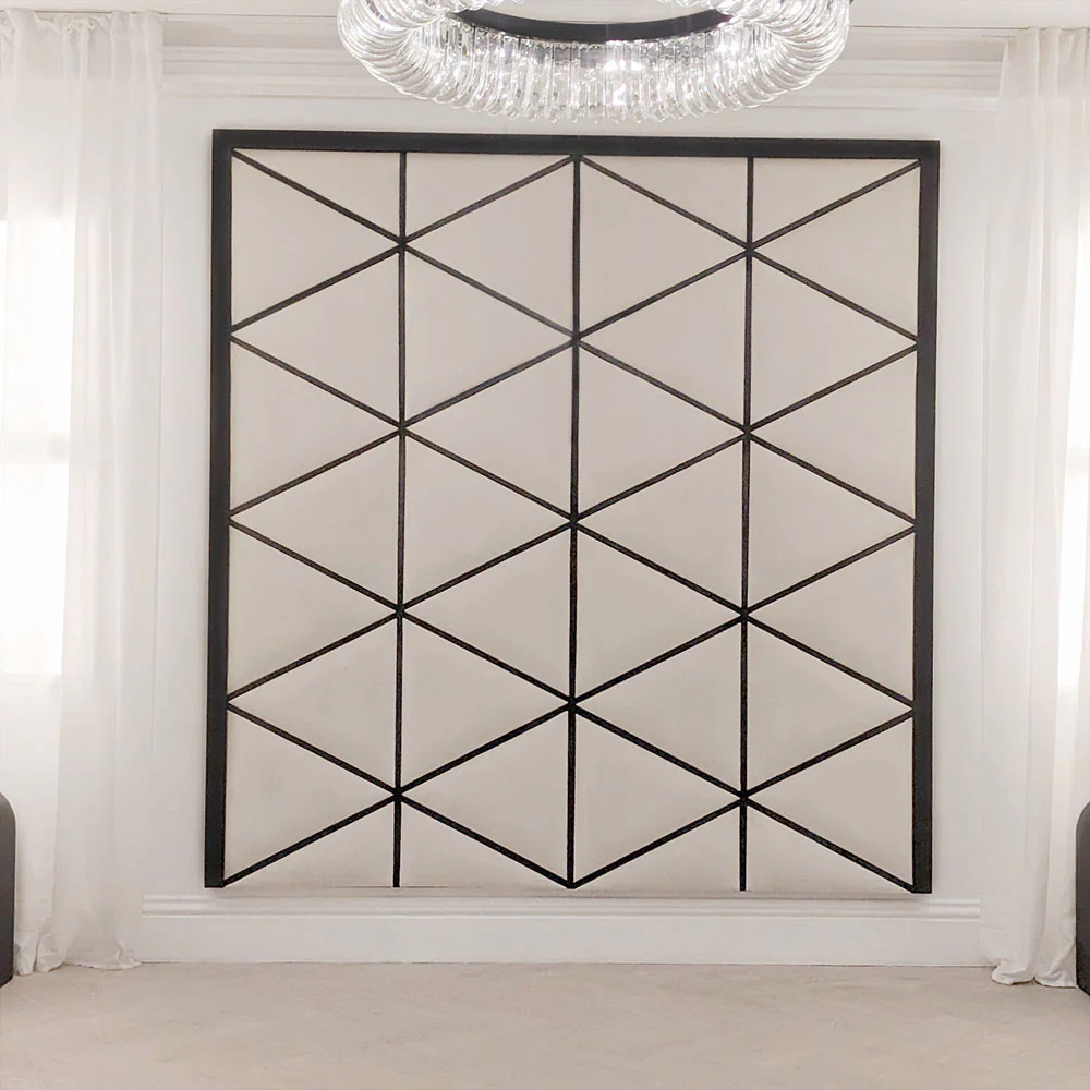 Vienna Cream & Black Premium Geometric Headboard - Image 2