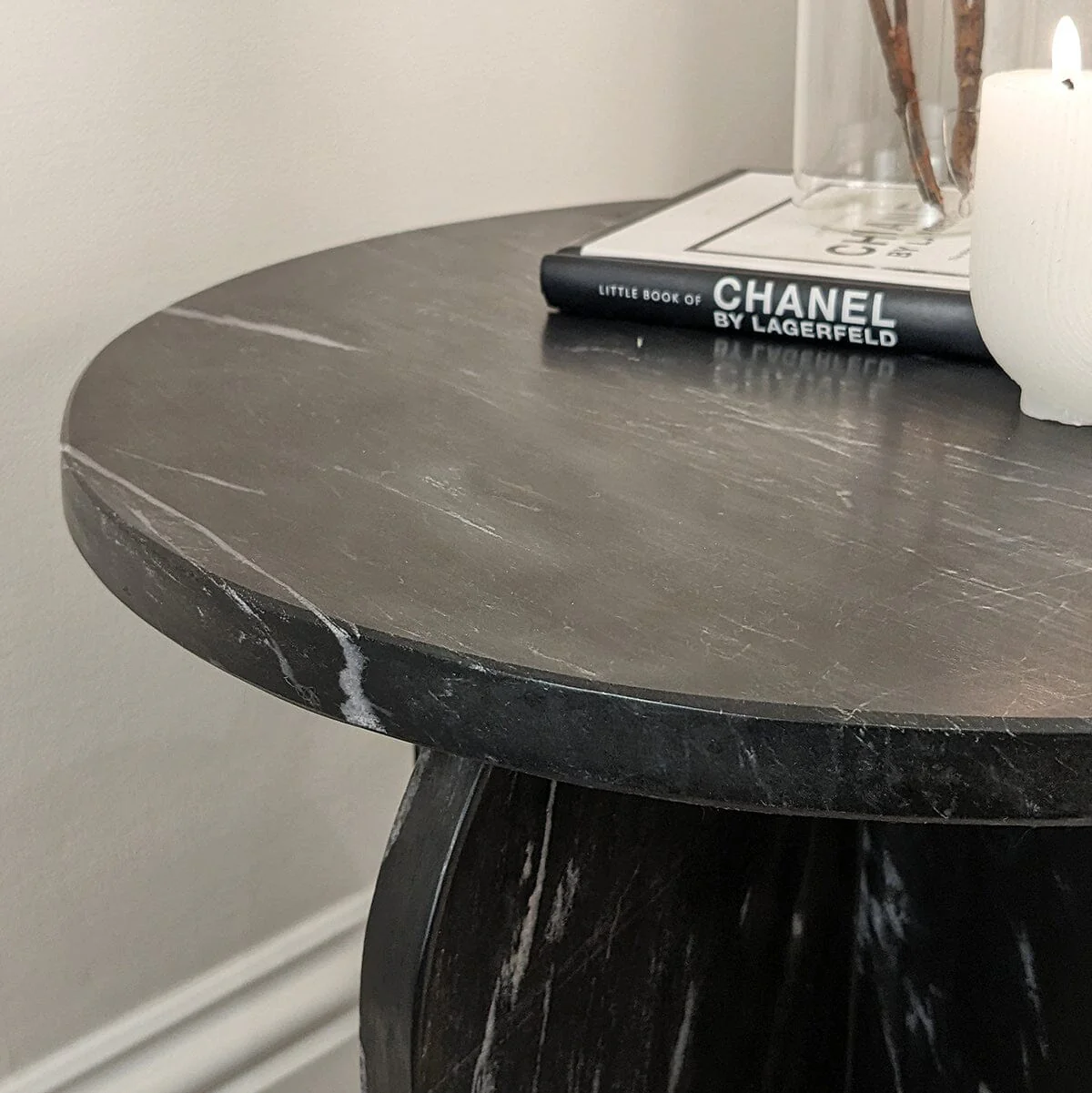 Vieste Black Marble Side Table - Image 2