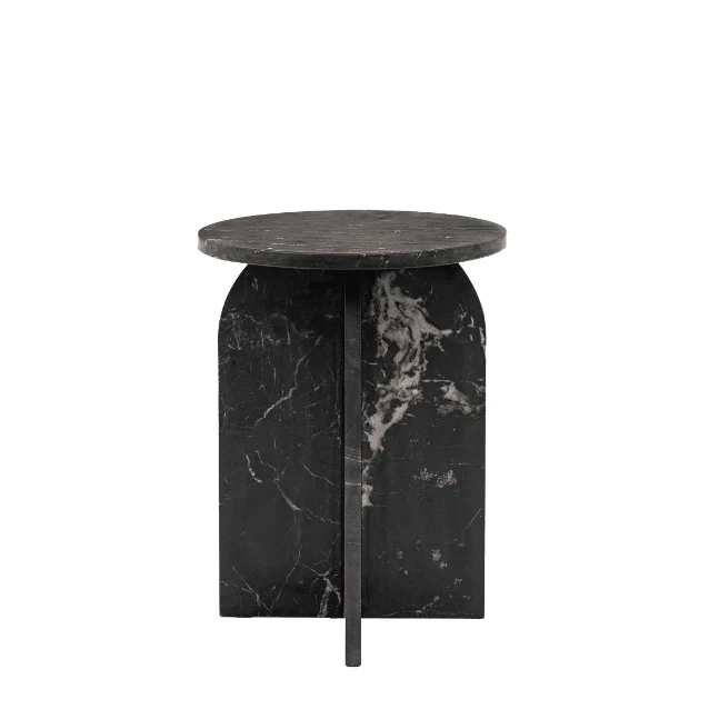 Vieste Black Marble Side Table - Image 5