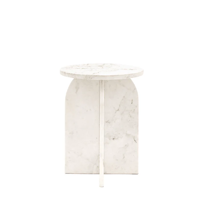 Vieste White Marble Side Table - Image 4
