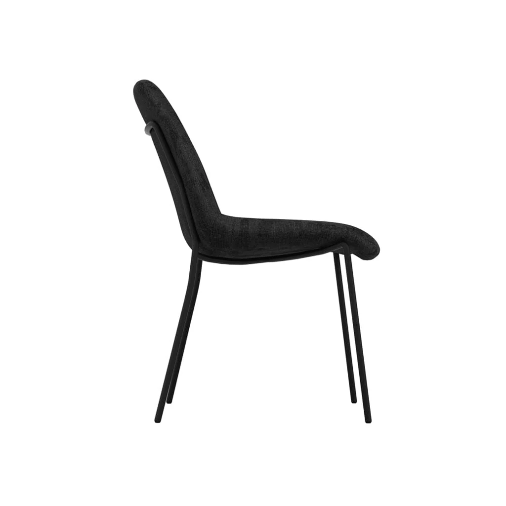 Watson Black Textured Velvet Dining Chair - Set of 2 - Image 4